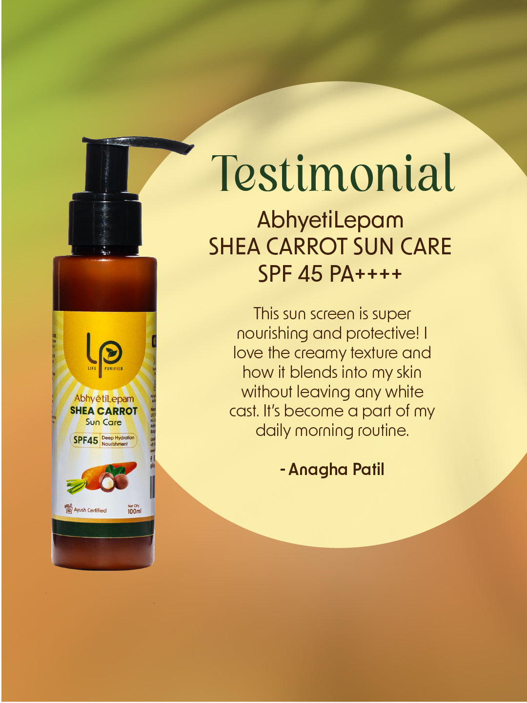 AbhyetiLepam SHEA CARROT SUN CARE SPF 45 PA++++