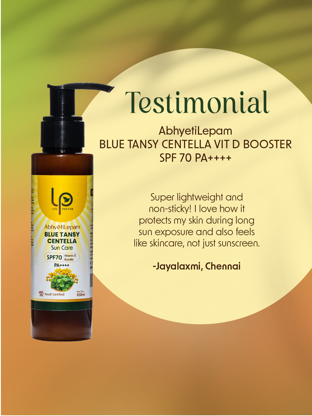 AbhyētiLepam Blue Tansy Centella Vit D Booster SPF 70 PA++++