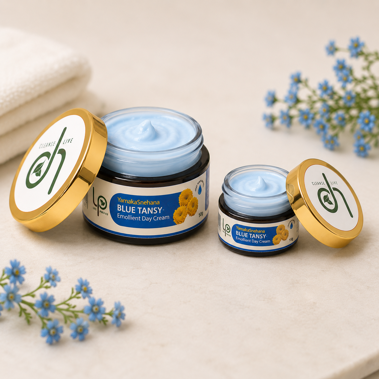 YamakaSnehana  BLUE TANSY CENTELLA EMOLLIENT DAY CREAM