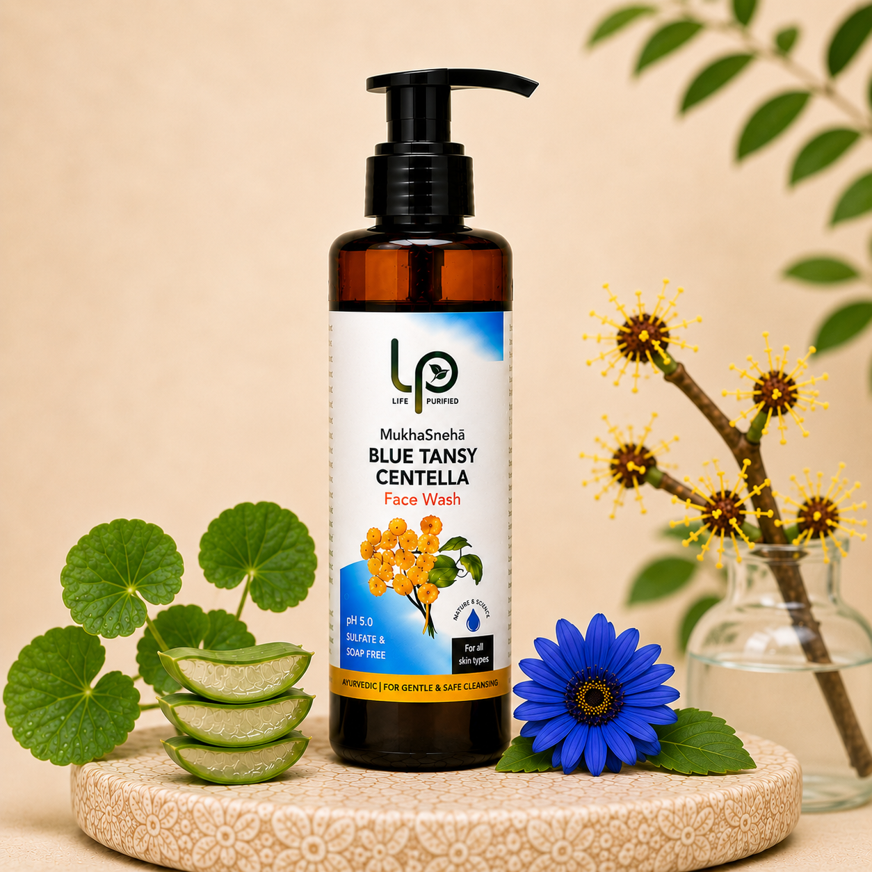 MukhaSneha Blue Tansy Centella Mild Face Cleanser
