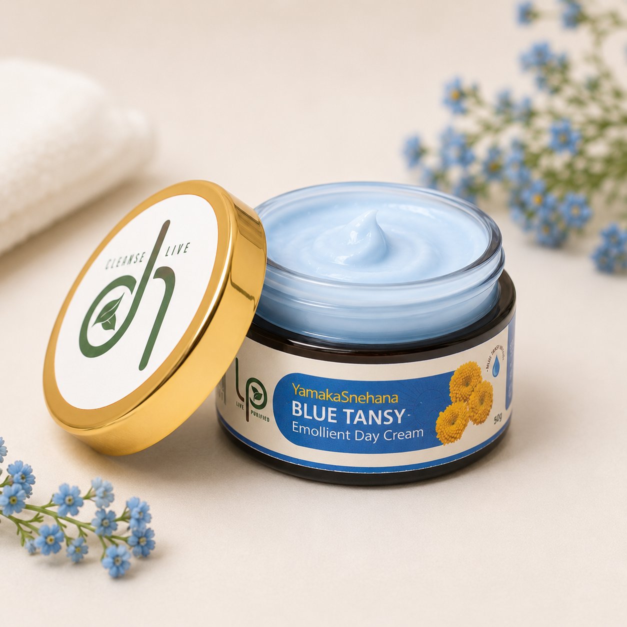 YamakaSnehana  BLUE TANSY CENTELLA EMOLLIENT DAY CREAM