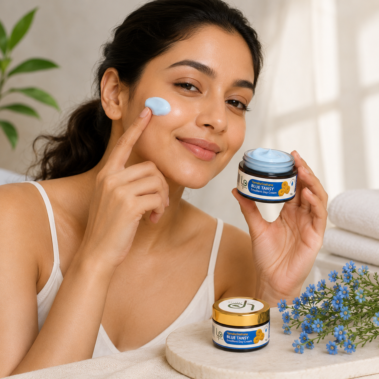 YamakaSnehana  BLUE TANSY CENTELLA EMOLLIENT DAY CREAM