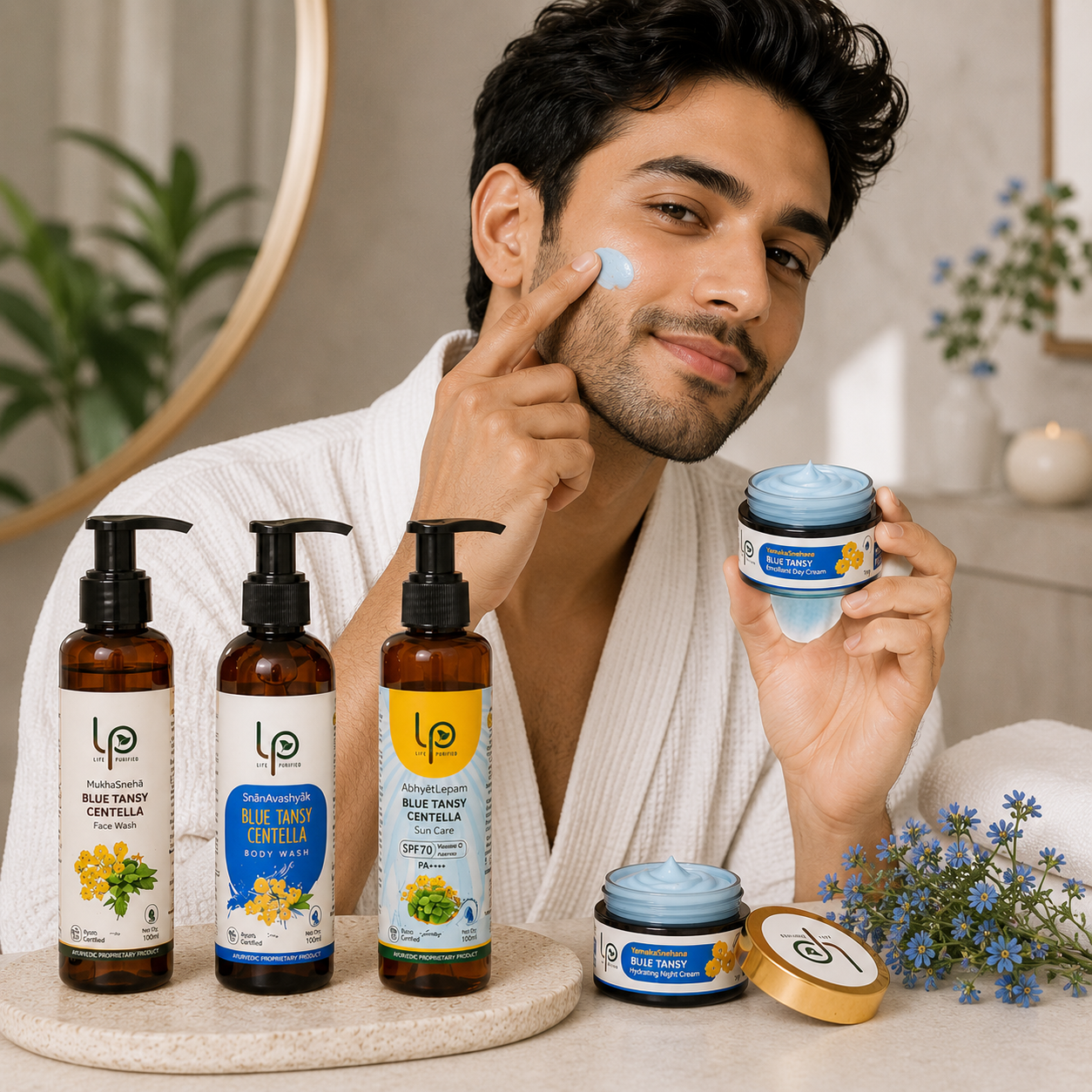 YamakaSnehana  BLUE TANSY CENTELLA EMOLLIENT DAY CREAM