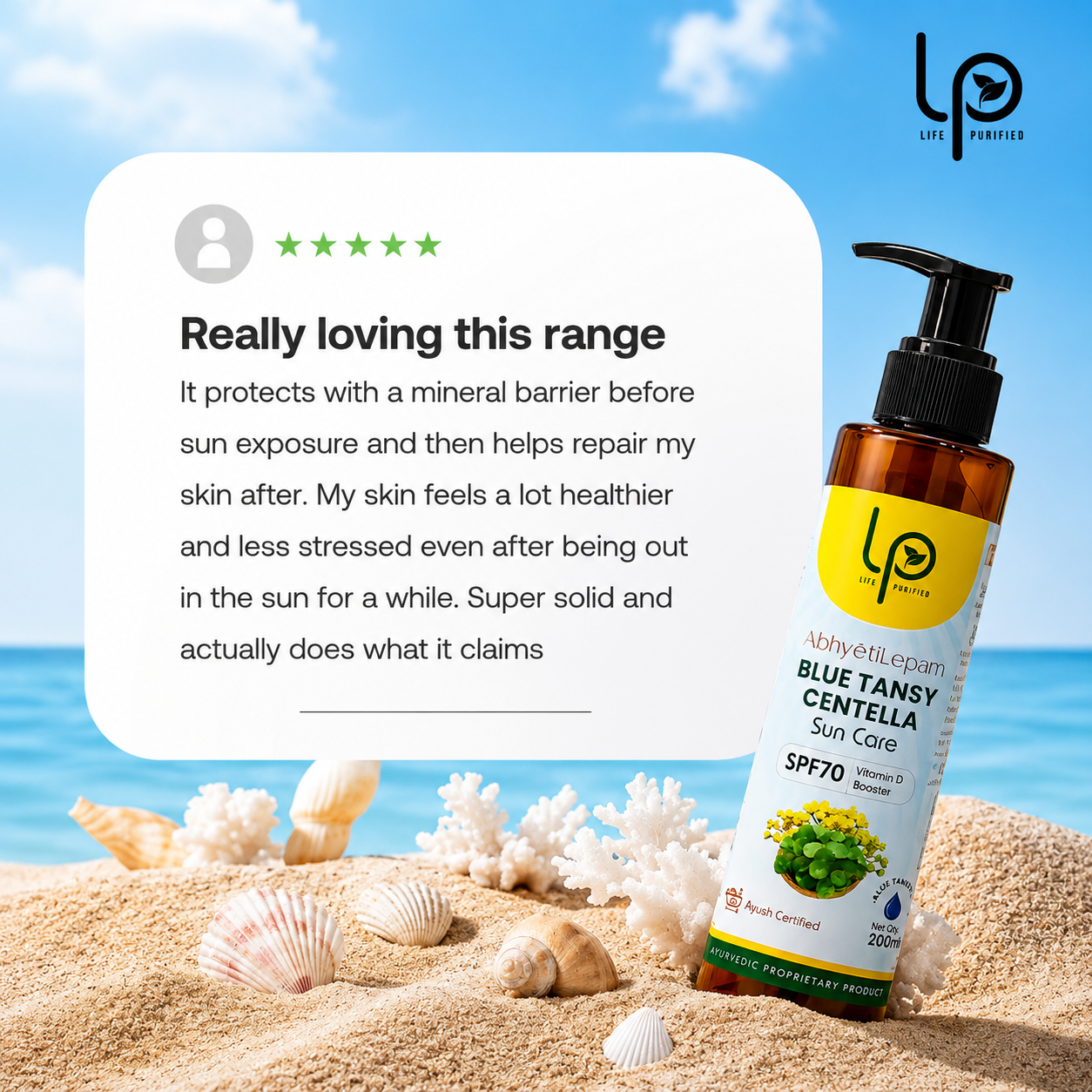 AbhyetiLepam Blue Tansy Centella Sunscreen SPF 70 PA++++