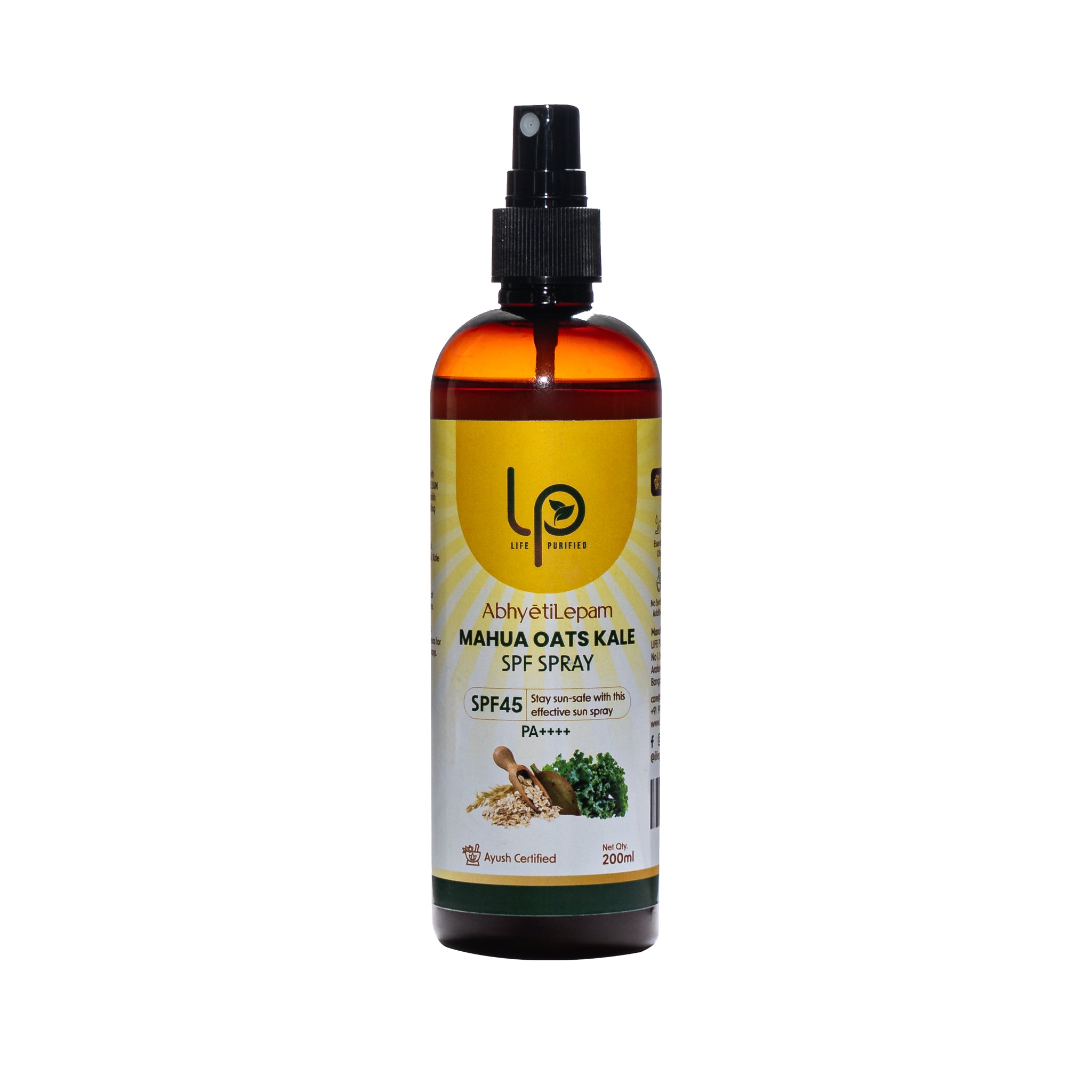 AbhyetiLepam MAHUA OATS KALE SUN SPRAY SPF 45 PA++++