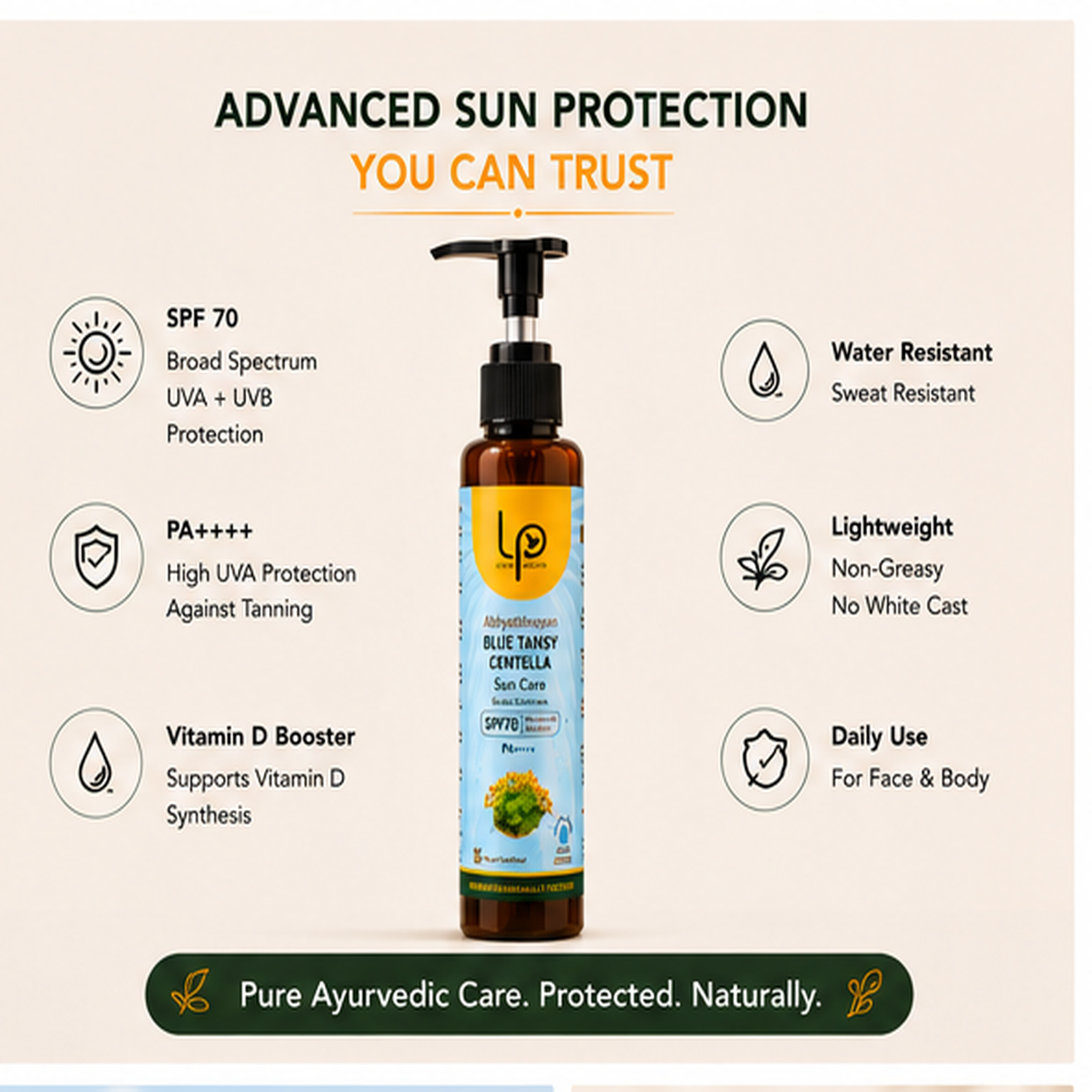 AbhyetiLepam Blue Tansy Centella Sunscreen SPF 70 PA++++