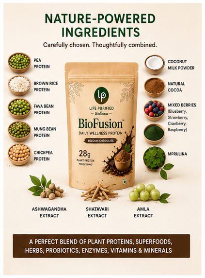 LIFE PURIFIED BioFusion Nano Protein – Daily Wellness Protein | Belgium Chocolate