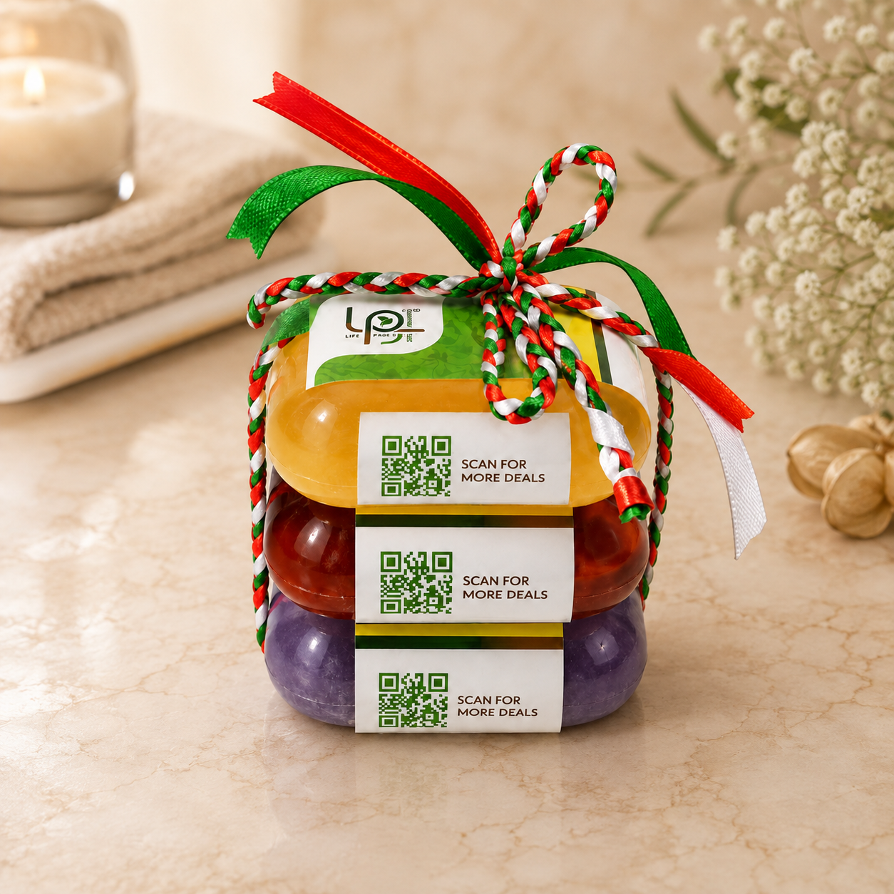 Snanavashyak Ayurvedic Soap Trio - Herbal-Floral-Radiance
