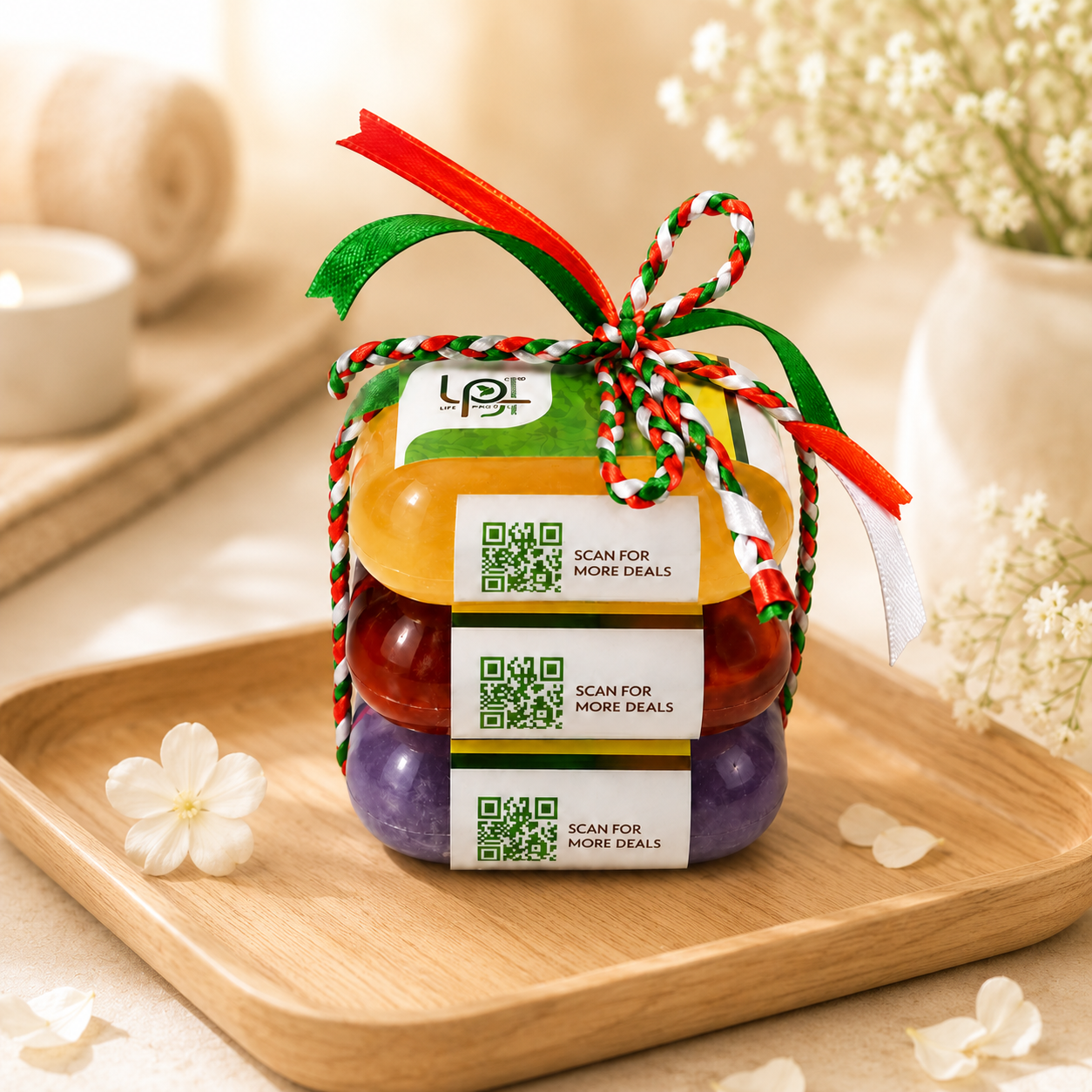Snanavashyak Ayurvedic Soap Trio - Herbal-Floral-Radiance