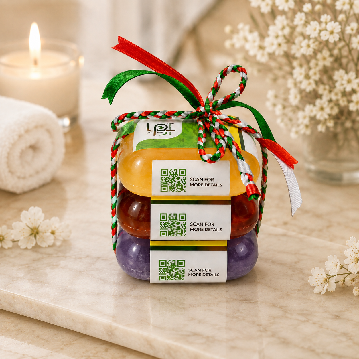 Snanavashyak Ayurvedic Soap Trio - Herbal-Floral-Radiance